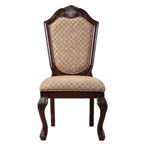 Chateau De Ville Fabric & Espresso Side Chair Model 64077A By ACME Furniture
