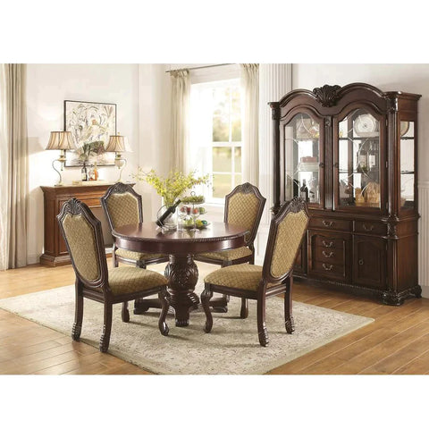 Chateau De Ville Fabric & Espresso Side Chair Model 64077A By ACME Furniture