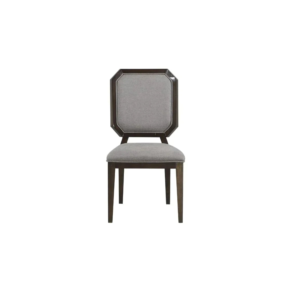 Selma Gray Fabric & Tobacco Side Chair Model 64092 By ACME Furniture