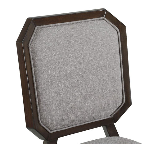 Selma Gray Fabric & Tobacco Side Chair Model 64092 By ACME Furniture