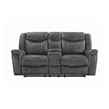 Coaster Conrad Upholstered Motion Loveseat Cool Grey Model 650355