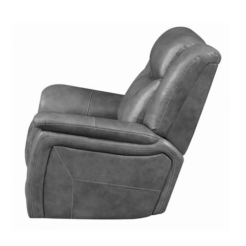Coaster Conrad Upholstered Motion Glider Recliner Grey Model 650356