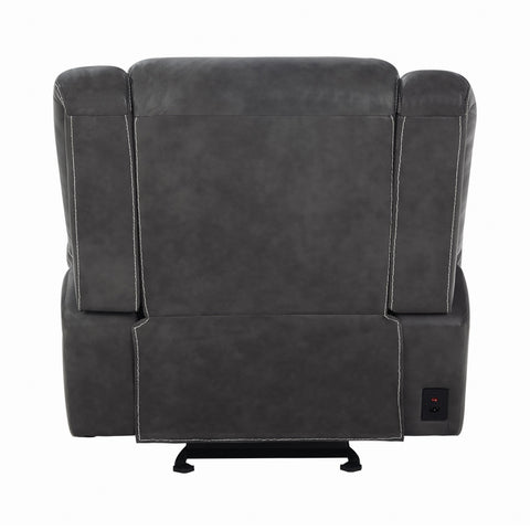 Coaster Conrad Upholstered Motion Glider Recliner Grey Model 650356