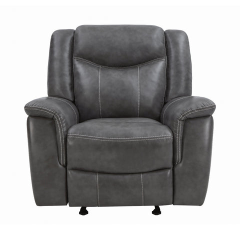 Coaster Conrad Upholstered Motion Glider Recliner Grey Model 650356