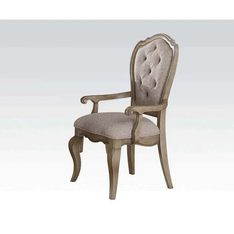 Chelmsford Beige Fabric & Antique Taupe Chair Model 66053 By ACME Furniture