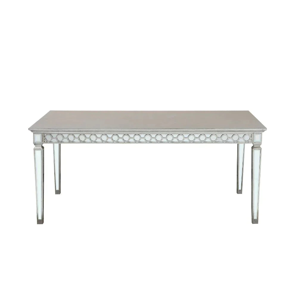 Varian Mirrored & Antique Platinum Dining Table Model 66160 By ACME Furniture