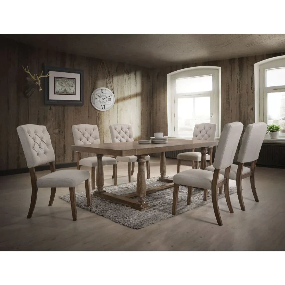 Bernard Weathered Oak Dining Table Model 66185 By ACME Furniture