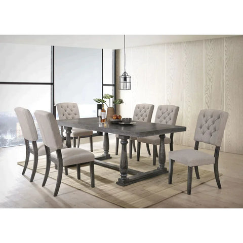 Bernard Weathered Gray Oak Dining Table Model 66190 By ACME Furniture