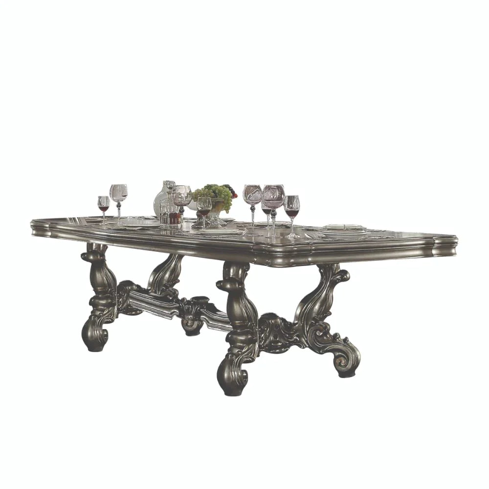 Versailles Antique Platinum Dining Table Model 66830 By ACME Furniture