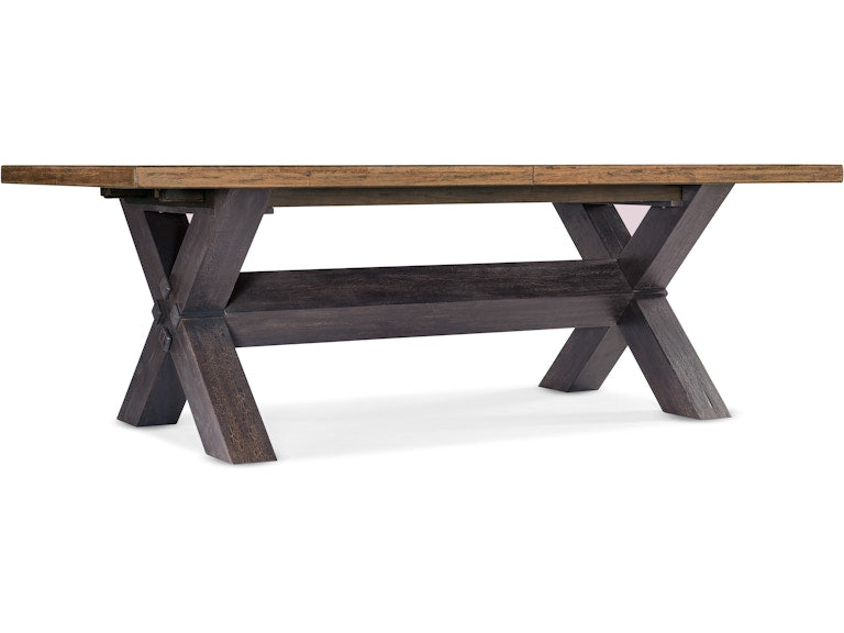 Hooker Furniture Casual Dining Big Sky Trestle Dining Table w/2-20in leaves