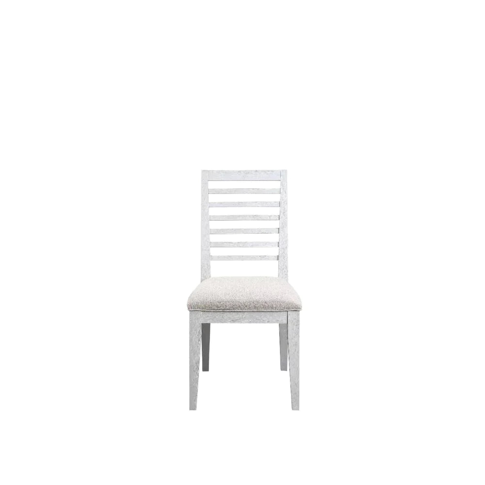 Aromas White Oak & Fabric Side Chair Model 68112 By ACME Furniture