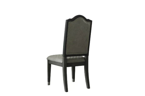 House Beatrice Two Tone Gray Fabric & Charcoal Finish Side Chair Model 68812 By ACME Furniture
