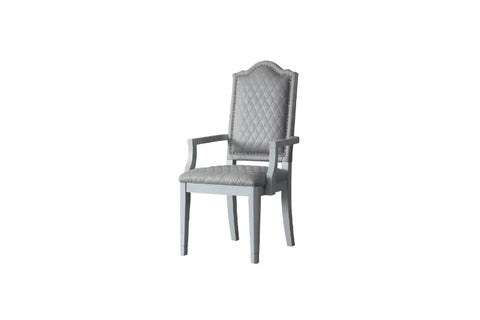 House Marchese Two Tone Gray Fabric & Pearl Gray Finish Chair Model 68863 By ACME Furniture