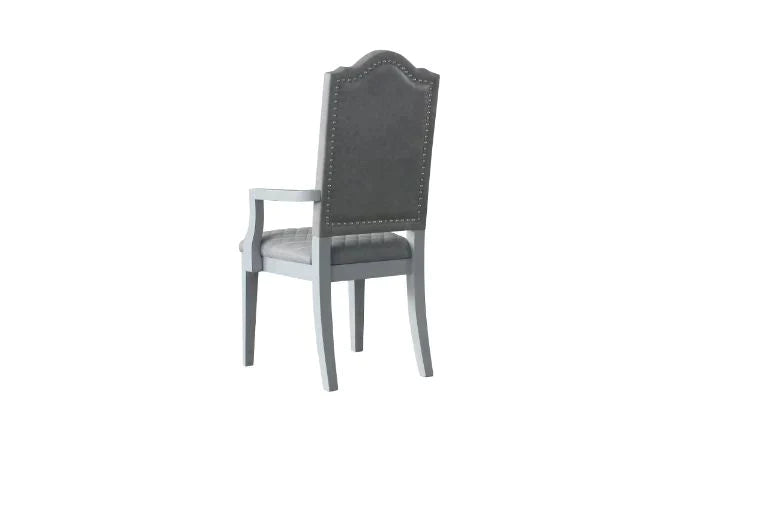 House Marchese Two Tone Gray Fabric & Pearl Gray Finish Chair Model 68863 By ACME Furniture