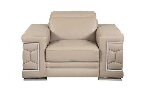 692 DivanItalia Beige Chair – Top Grain Italian LeatherModel:  692-BEIGE-CH