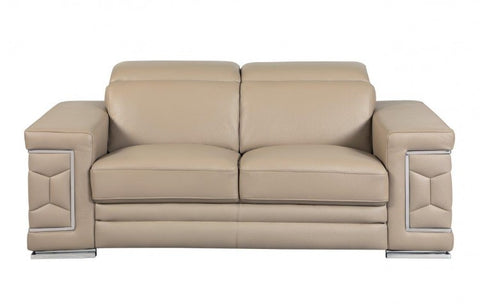 692 DivanItalia Beige Loveseat – Top Grain Italian LeatherModel:  692-BEIGE-L