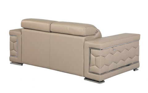 692 DivanItalia Beige Loveseat – Top Grain Italian LeatherModel:  692-BEIGE-L