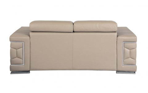692 DivanItalia Beige Loveseat – Top Grain Italian LeatherModel:  692-BEIGE-L