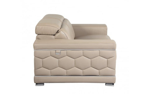 692 DivanItalia Beige Loveseat – Top Grain Italian LeatherModel:  692-BEIGE-L