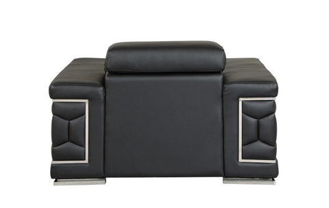 692 DivanItalia Black Chair – Top Grain Italian LeatherModel:  692-BLACK-CH