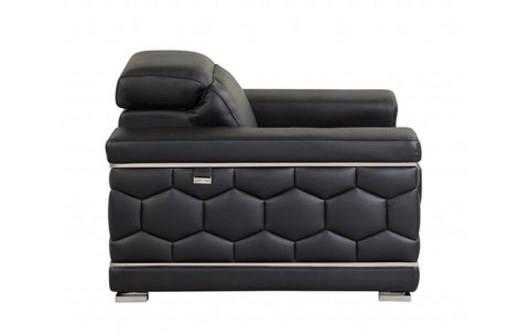 692 DivanItalia Black Chair – Top Grain Italian LeatherModel:  692-BLACK-CH