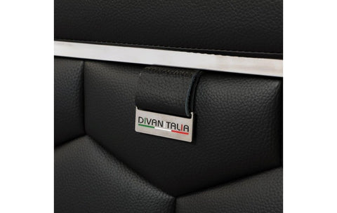 692 DivanItalia Black Loveseat – Top Grain Italian LeatherModel:  692-BLACK-L
