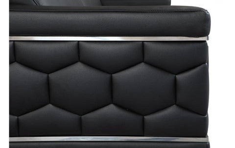 692 DivanItalia Black Sofa – Top Grain Italian LeatherModel:  692-BLACK-S