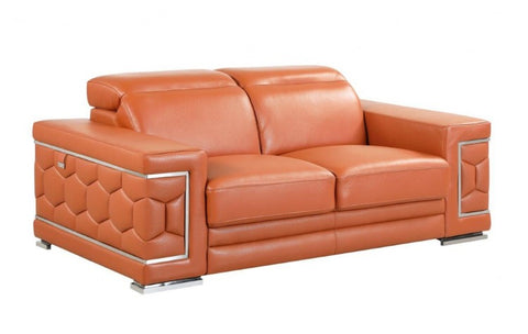 692 DivanItalia Beige Loveseat – Top Grain Italian LeatherModel:  692-CAMEL-L