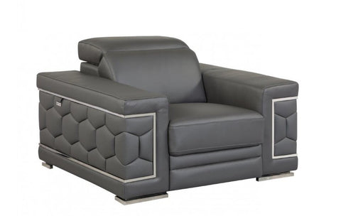 692 DivanItalia Dark Gray Chair – Top Grain Italian LeatherModel:  692-DARK_GRAY-CH