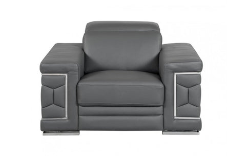 692 DivanItalia Dark Gray Chair – Top Grain Italian LeatherModel:  692-DARK_GRAY-CH