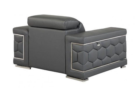 692 DivanItalia Dark Gray Chair – Top Grain Italian LeatherModel:  692-DARK_GRAY-CH