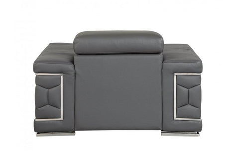 692 DivanItalia Dark Gray Chair – Top Grain Italian LeatherModel:  692-DARK_GRAY-CH