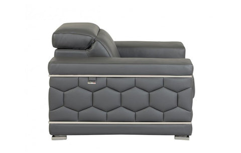 692 DivanItalia Dark Gray Chair – Top Grain Italian LeatherModel:  692-DARK_GRAY-CH