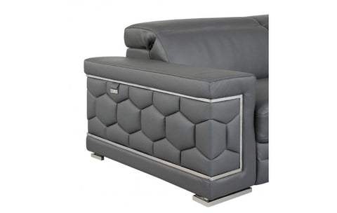 692 DivanItalia Dark Gray Sofa – Top Grain Italian LeatherModel:  692-DARK_GRAY-S