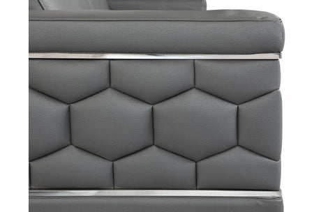 692 DivanItalia Dark Gray Sofa – Top Grain Italian LeatherModel:  692-DARK_GRAY-S