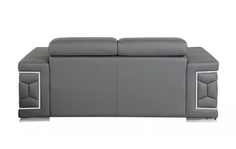 692 DivanItalia Dark Gray Sofa and Loveseat Set – Top Grain Italian LeatherModel:  692-DARK-GRAY-2PC