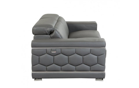 692 DivanItalia Dark Gray Sofa and Loveseat Set – Top Grain Italian LeatherModel:  692-DARK-GRAY-2PC