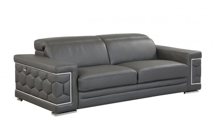692 DivanItalia Dark Gray Sofa – Top Grain Italian LeatherModel:  692-DARK_GRAY-S