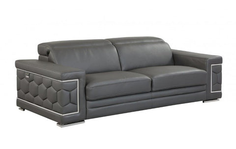 692 DivanItalia Dark Gray Sofa – Top Grain Italian LeatherModel:  692-DARK_GRAY-S