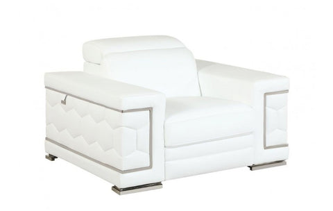 692 DivanItalia White Chair – Top Grain Italian LeatherModel:  692-WHITE-CH