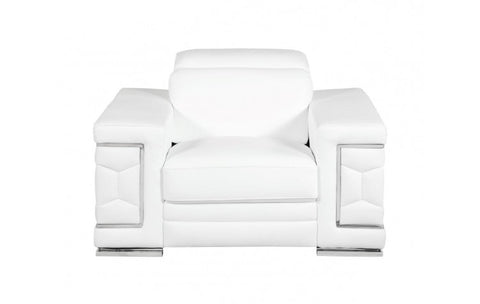 692 DivanItalia White Chair – Top Grain Italian LeatherModel:  692-WHITE-CH