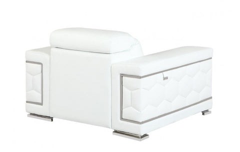 692 DivanItalia White Chair – Top Grain Italian LeatherModel:  692-WHITE-CH