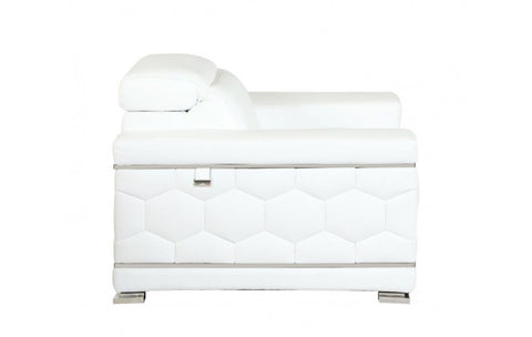 692 DivanItalia White Chair – Top Grain Italian LeatherModel:  692-WHITE-CH