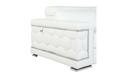 692 DivanItalia White Sofa – Top Grain Italian LeatherModel:  692-WHITE-S