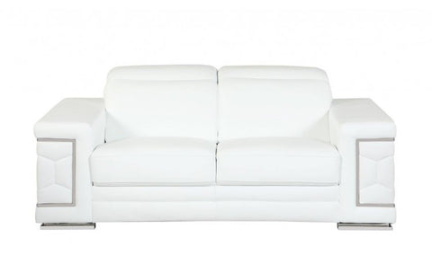 692 DivanItalia White Loveseat – Top Grain Italian LeatherModel:  692-WHITE-L
