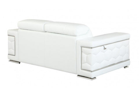 692 DivanItalia White Loveseat – Top Grain Italian LeatherModel:  692-WHITE-L