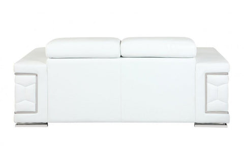 692 DivanItalia White Loveseat – Top Grain Italian LeatherModel:  692-WHITE-L