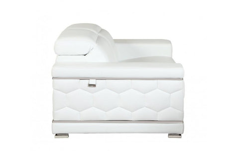 692 DivanItalia White Loveseat – Top Grain Italian LeatherModel:  692-WHITE-L