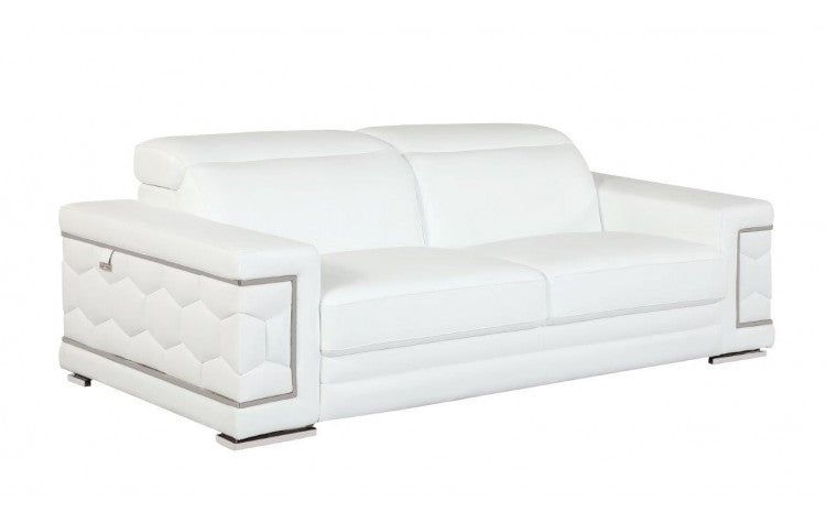 692 DivanItalia White Sofa – Top Grain Italian LeatherModel:  692-WHITE-S