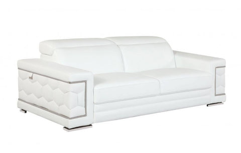 692 DivanItalia White Sofa – Top Grain Italian LeatherModel:  692-WHITE-S